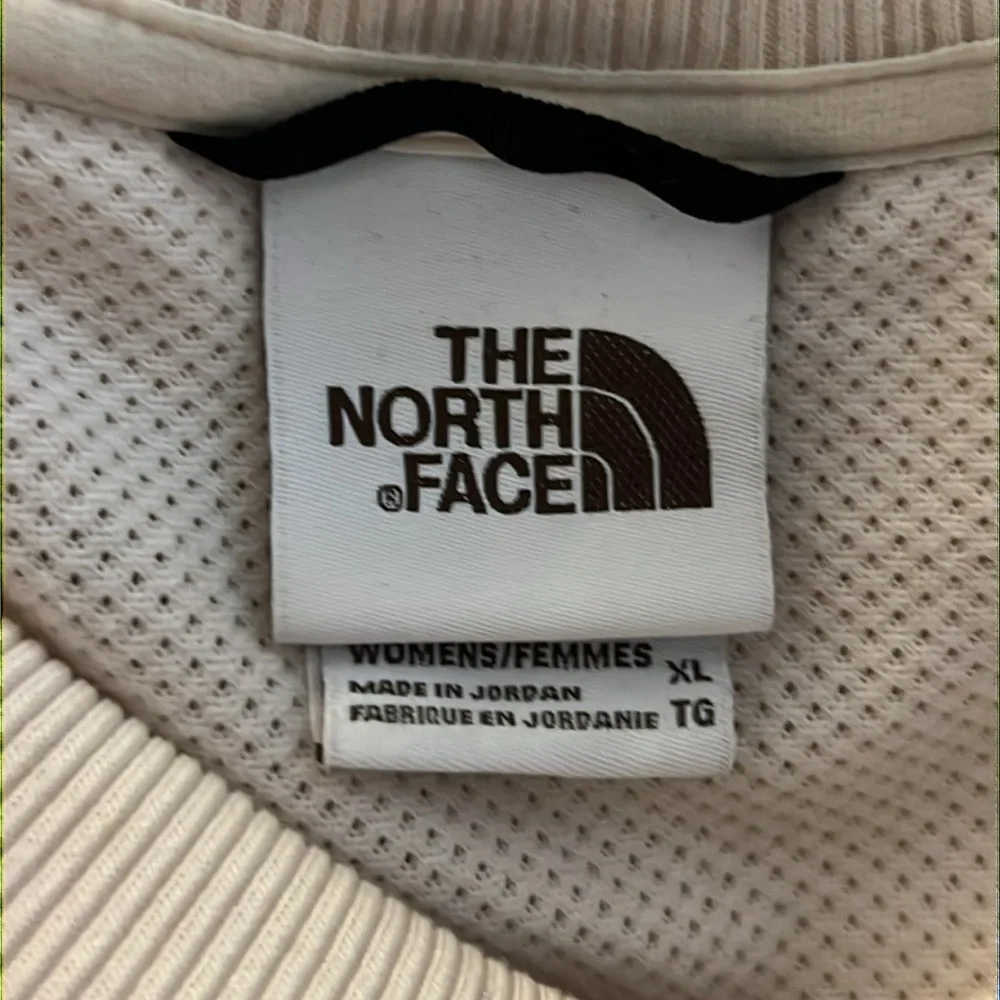 The North Face Beige Sherpa Sweatshirt Fleece Crewneck Jacket SZ XL
